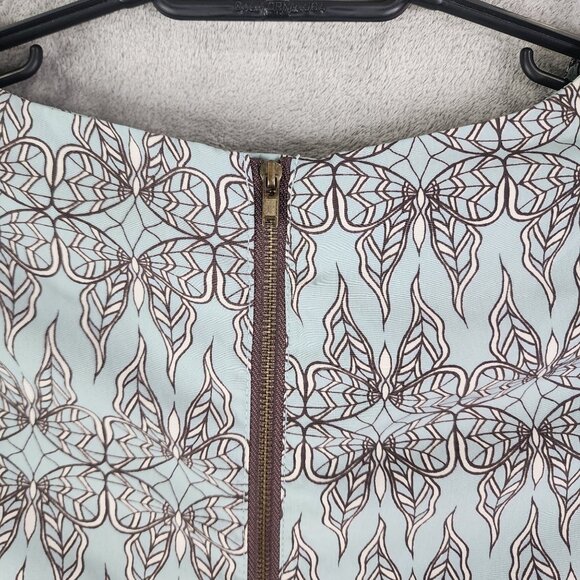 Women's Ya Los Angeles Boho Blue & Brown Floral Print Dress 3/4 Sleeves Size M - Picture 11 of 12